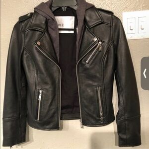 Doma Black Leather Biker Jacket